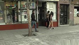 Slut treated like a dog in public