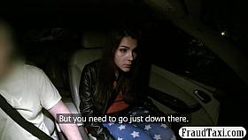 Lustful driver drilled his breasty passenger for a free fare