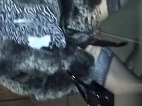 Horny woman pisses on the bridge