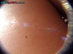 Nude arse up striped petticoat