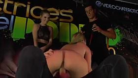 Group public sex on the stage