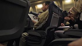 Risky Voyeur Cam Flashing in the Airplane