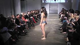 Beautiful models show off the latest underwear line of a famous designer