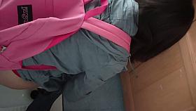 Thin Asian chick pissing and wiping in the public toilet voyeur video