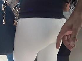 Guy touches long hair latin ass