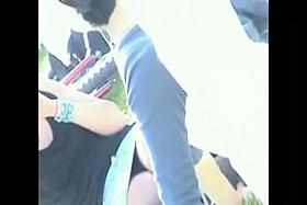 Great voyeur upskirt shots of chicks wearing short skirts in nature