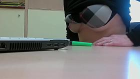 Girl baring off and rubbing tits and pussy on spy cam 4