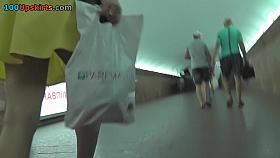 Free upskirt videos of a chubby amateur woman