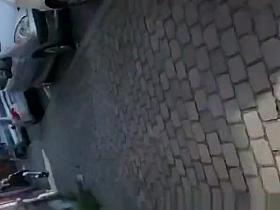 Nice ass blonde chick in gray leggings