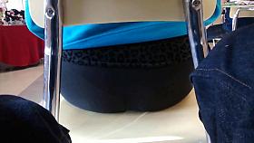 Teen slut caught wearing pink thong