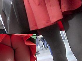 It wasn't hard to upskirt this girl on platform shoes