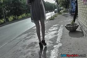 Immoral heels and great upskirt butt