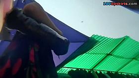 Strap of the red color on upskirt episode