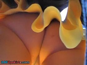 Public wazoo up petticoat of the golden-haired