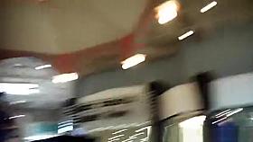 Short skirt upskirt at shopping mall