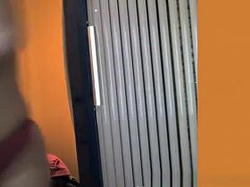 Chubby woman before and after tanning