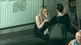 Funny pissing pose in the nature