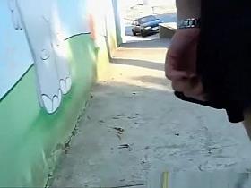 Sexy ass flashing in street and supermarket