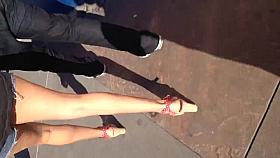 Sexy long legs walking