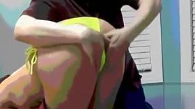 Back massage for the chubby senorita