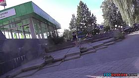 Excellent upskirt on the stairs