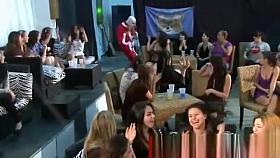 Cfnm chubby lady with glasses gives bj