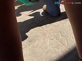 Striped petticoat on her booty