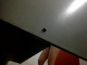 teen changing in pool cabin