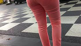 Ass voyeur 19 - Pink pants VPL