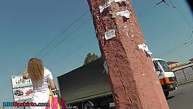 Astonishing fatty arse on the upskirt livecam