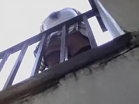 Black stockings girl up skirt was recorded from below AC70