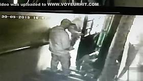 Risky woman has to pee so bad