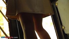 Upskirt delight by classy brunette girlfriend
