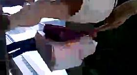 Rushing to the tram.