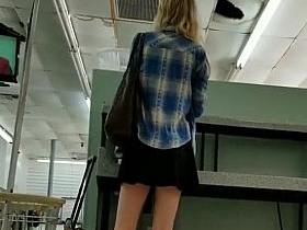 Laundry Creep Shots epic upskirt little booty blonde part 2