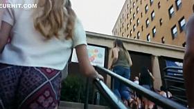 Big butt in hot blue shorts