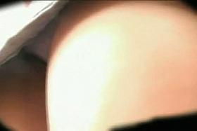 Voyeur gets white panty up skirt shot of big booty Latina