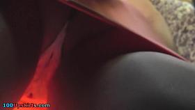 Candid upskirts featuring amateur MILF with panty pad