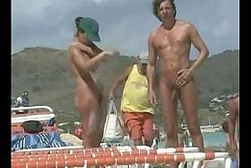 Pretty naked babes at the beach