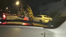 Perfect babe Lilly Sapphire rides massive cock in a car