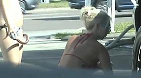 Candid Bikini Car Wash