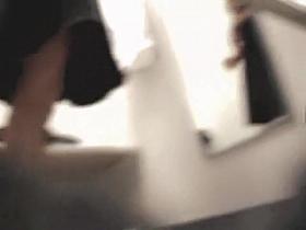 Girl in the city horny up jeans skirt view