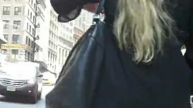 black dress butt cheeks from foreign lady