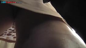 Sexy upskirt booty in brute-print belts