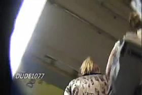 Sexy blonde eating her panties