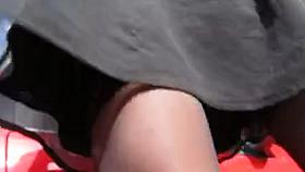 Stockings upskirt in a car