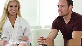 Busty masseuses fucking in threesome