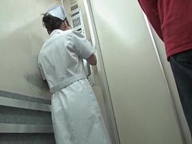 Sweet looking nurse involved in Japanese panty sharking