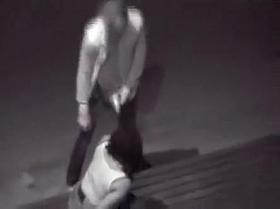 Busty saucy girl screwed hard on a bench outdoors