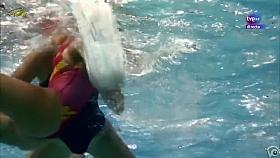 Shaved pussy of the water polo player